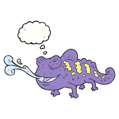 düşünce kabarcık karikatür bukalemun