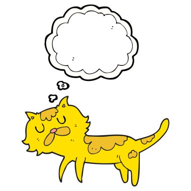 düşünce kabarcık karikatür kedi