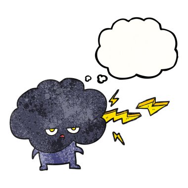 çizgi film raincloud karakteri lig çekim düşünce balonu dokulu