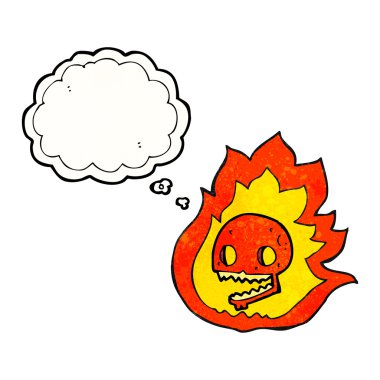 düşünce balonu kafatasında yakıcı karikatür dokulu