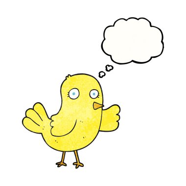 düşünce dokulu kabarcık karikatür kuş