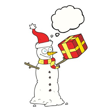 düşünce kabarcık karikatür kardan adam