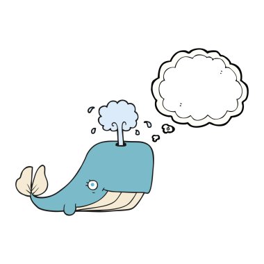 su spouting düşünce kabarcık karikatür balina