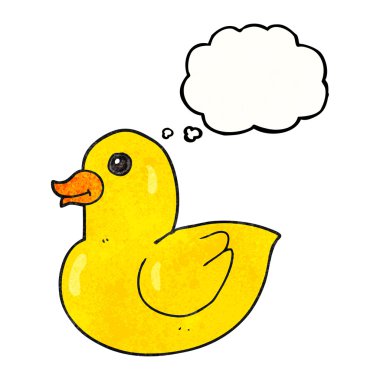 düşünce balonu karikatür lastik ördek dokulu
