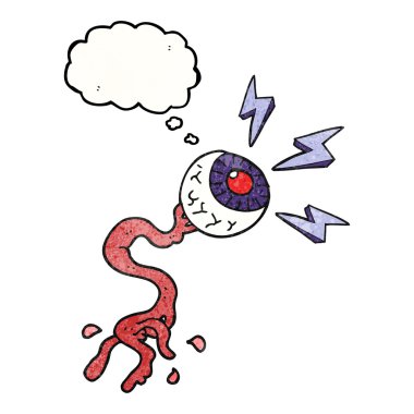 düşünce balonu dokulu karikatür brüt elektrik Cadılar Bayramı göz küresi