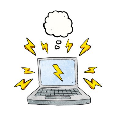 kabarcık dokulu karikatür dizüstü bilgisayar sanıyordum