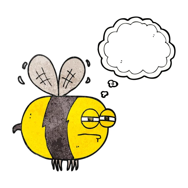 Dacht dat bubble getextureerde cartoon ongelukkig bee — Stockvector
