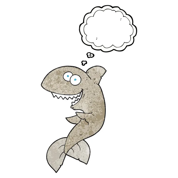 Pensamento bolha texturizado cartoon tubarão —  Vetores de Stock