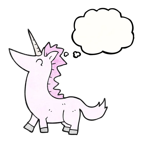 Thought bubble textured cartoon unicorn — Stock Vector
