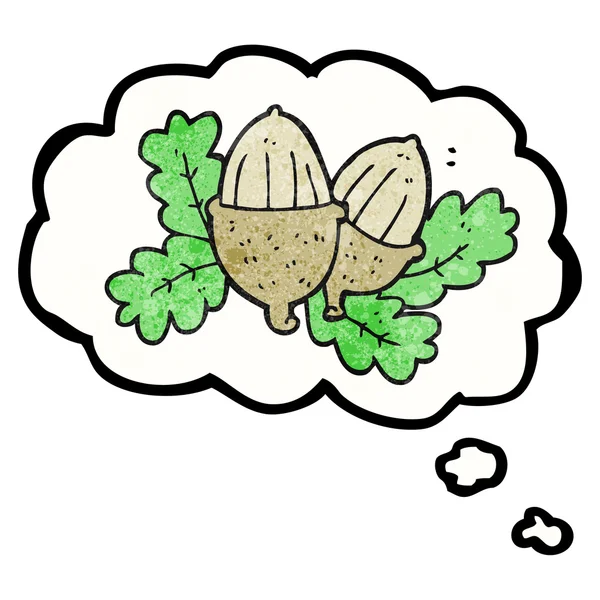 düşünce dokulu kabarcık karikatür meşe palamutları