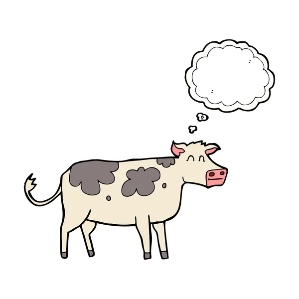 Pensamiento burbuja de dibujos animados vaca — Vector de stock