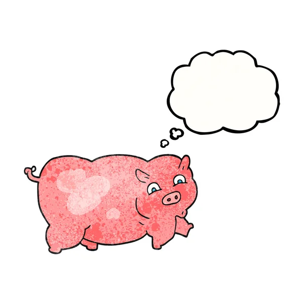 Pensamiento burbuja textura dibujos animados cerdo — Archivo Imágenes Vectoriales