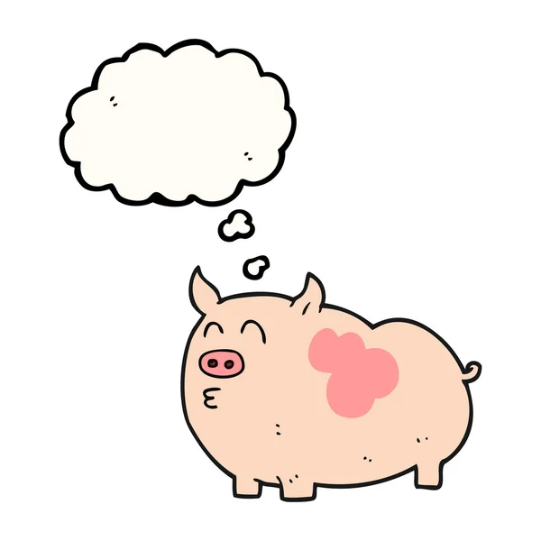 Gândul bubble desene animate porc — Vector de stoc