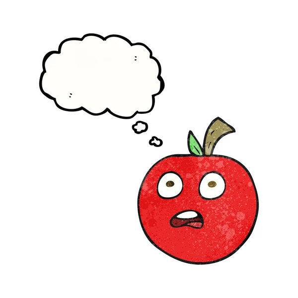 Pensamento bolha texturizado cartoon tomate — Vetor de Stock