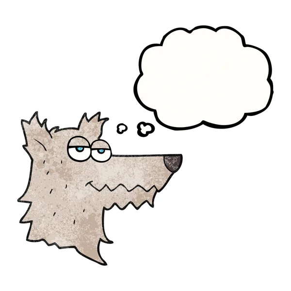 Dacht dat bubble getextureerde cartoon wolf hoofd — Stockvector