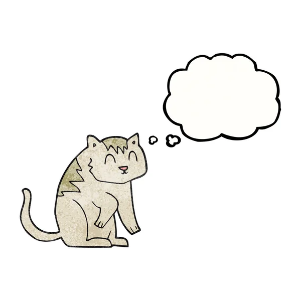 Pensiero bolla strutturato cartone animato gatto — Vettoriale Stock