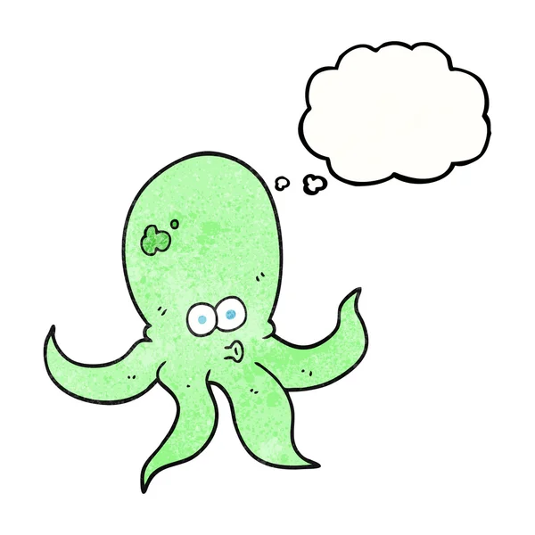 Dacht dat bubble getextureerde cartoon octopus — Stockvector