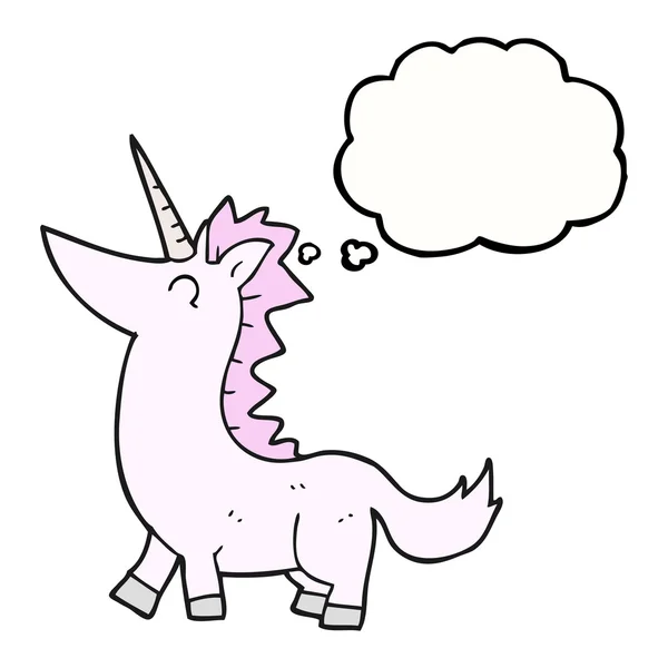 Thought bubble cartoon unicorn — Stock Vector