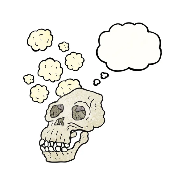 Gedankenblase texturierte Cartoon alten Schädel — Stockvektor