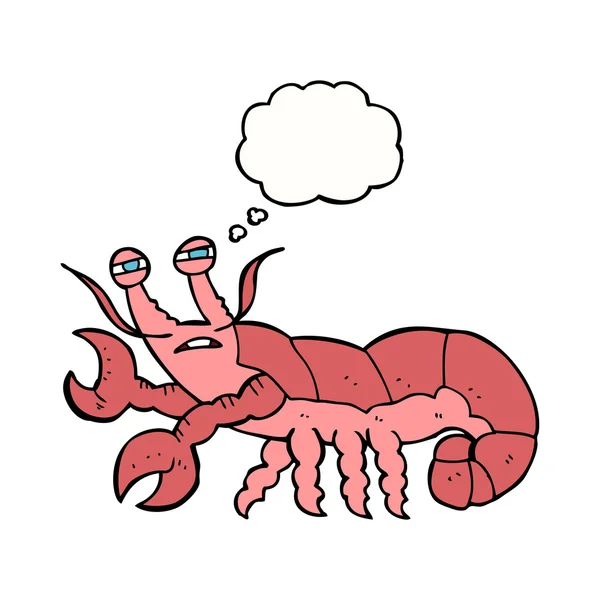 Pensamento bolha banda desenhada lagosta — Vetor de Stock