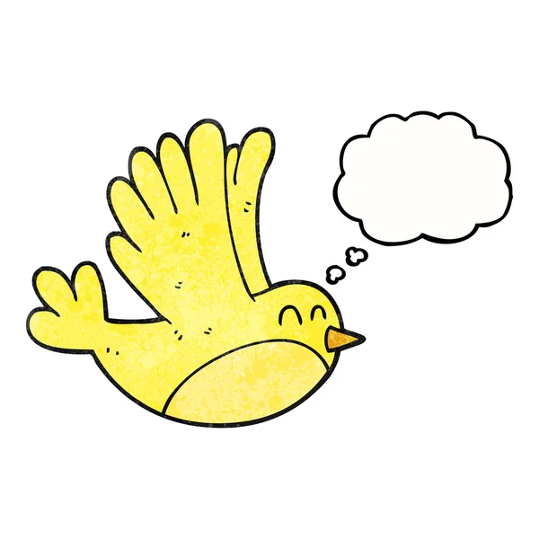 Bolla pensiero strutturato uccello cartone animato — Vettoriale Stock