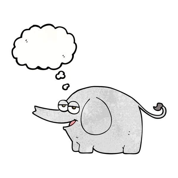 Pensamiento burbuja textura dibujos animados elefante chorros agua — Vector de stock