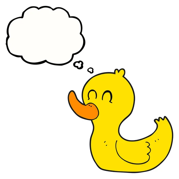 Thought bubble cartoon cute duck — Stock Vector