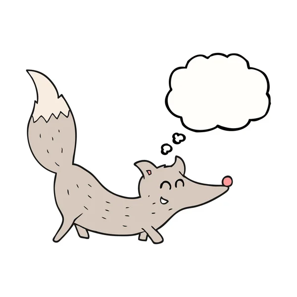 Pensée bulle dessin animé petit loup — Image vectorielle