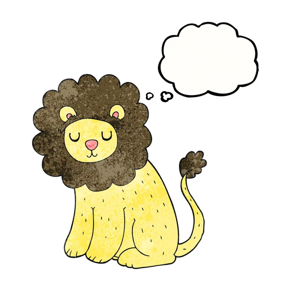 Pensiero bolla strutturato cartone animato carino leone — Vettoriale Stock