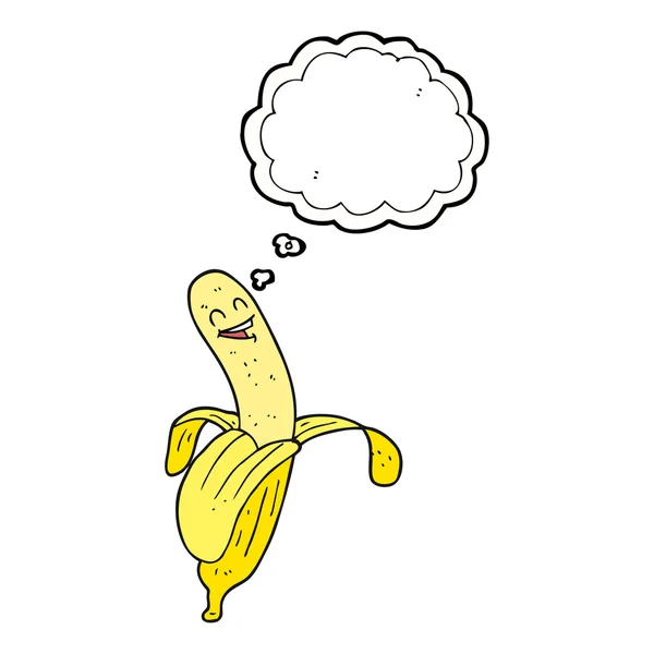Pensamiento burbuja dibujos animados plátano — Archivo Imágenes Vectoriales
