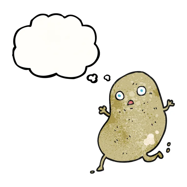 Tankebubbla texturerat cartoon potatis löpning — Stock vektor