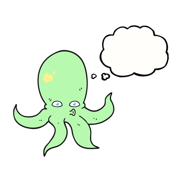 Gedachte zeepbel cartoon octopus — Stockvector