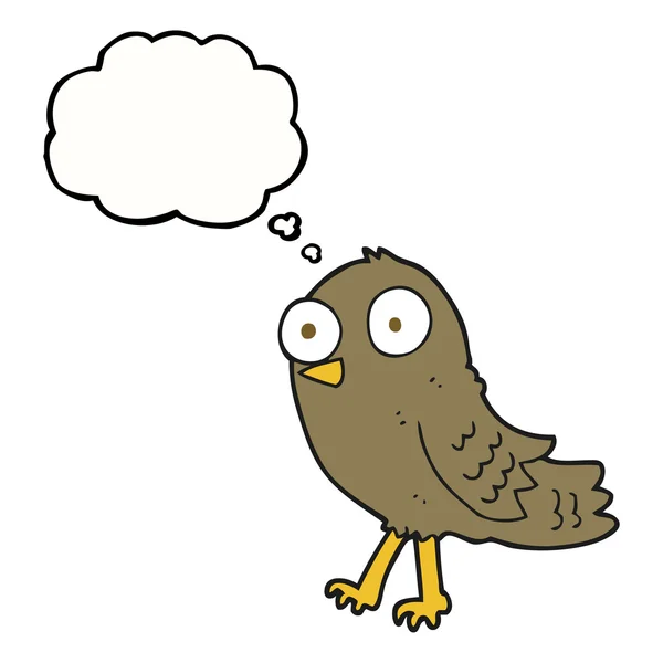 Düşünce kabarcık karikatür kuş — Stok Vektör