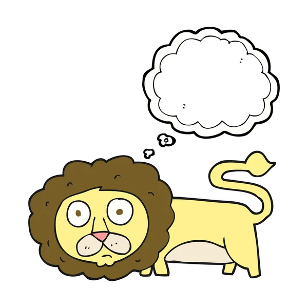 Myśl bańki kreskówka lew — Wektor stockowy
