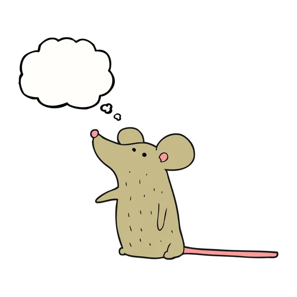 Thought bubble cartoon mouse — Stock Vector