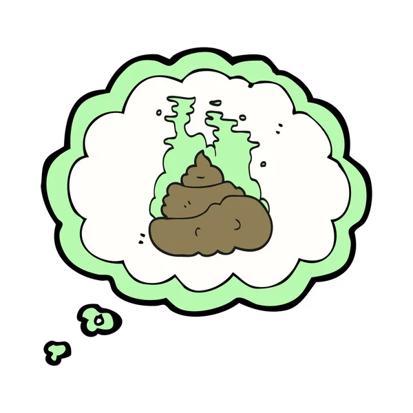 Thought bubble cartoon gross poop — Stock Vector