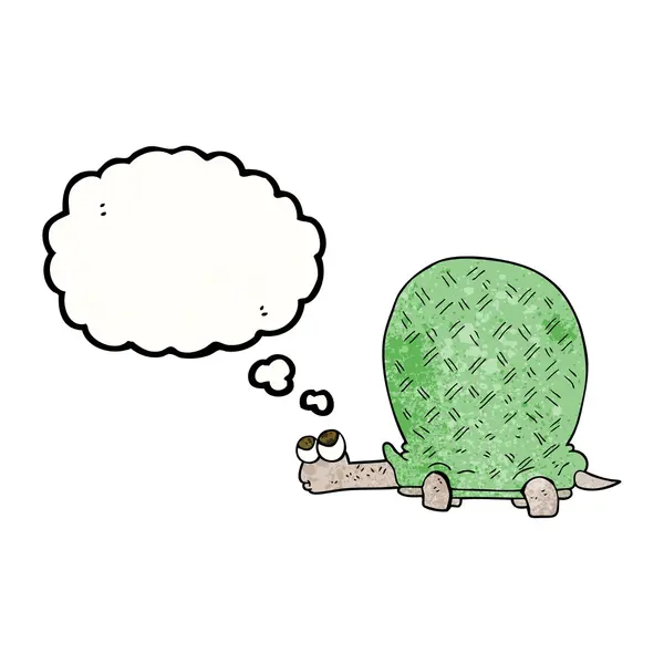 Pensamento bolha texturizado desenho animado tartaruga —  Vetores de Stock