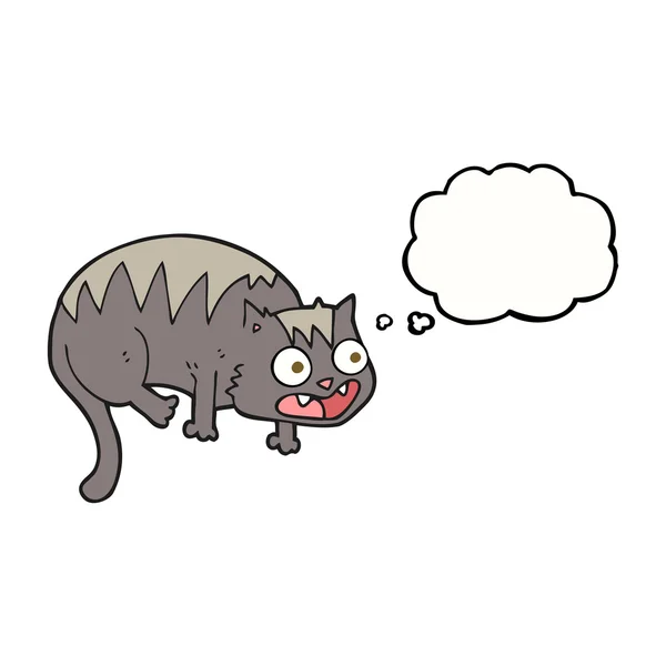 Pensamiento burbuja dibujos animados gato — Vector de stock