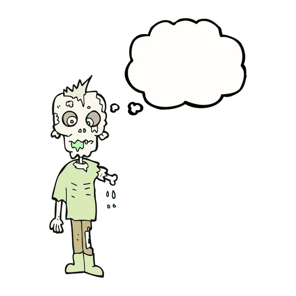 Gondolat buborék rajzfilm zombi — Stock Vector
