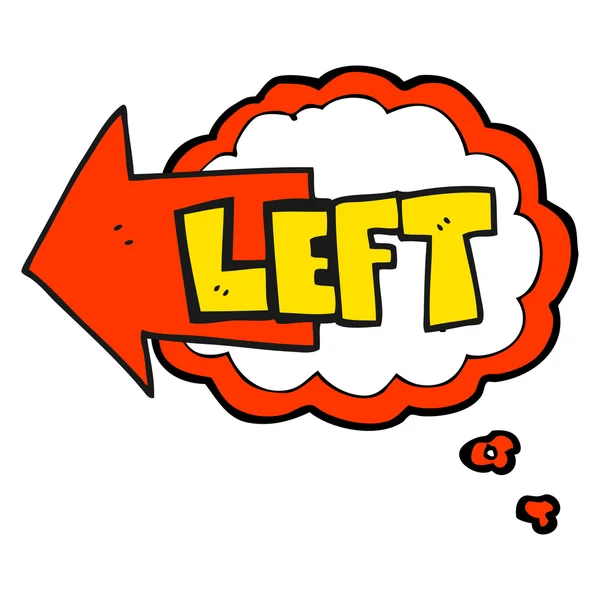Pensamiento burbuja de dibujos animados símbolo de la izquierda — Vector de stock