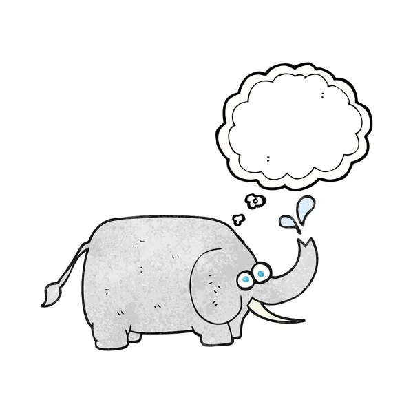 Gedankenblase texturierter Cartoon Elefant — Stockvektor