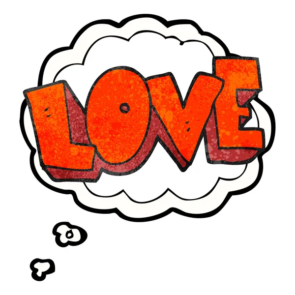 Trodde bubble texturerat cartoon love symbol — Stock vektor