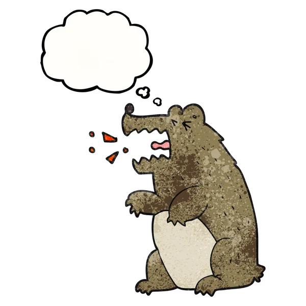 Σκέψη φούσκα ελαστικοποιημένων κινούμενα σχέδια αρκούδα — Διανυσματικό Αρχείο