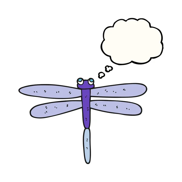 Gedachte zeepbel cartoon bug — Stockvector