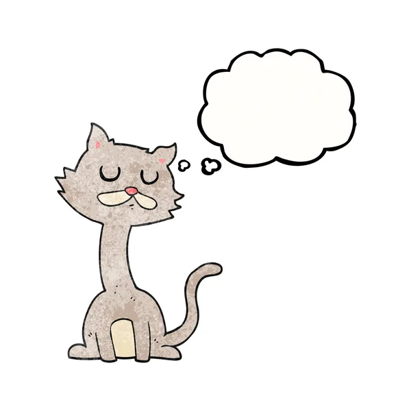 Pensée bulle texturé dessin animé chat — Image vectorielle