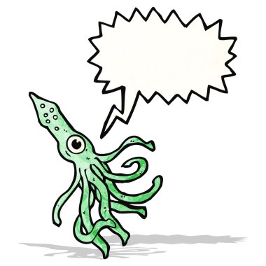 karikatür konuşma balonu dev kalamar