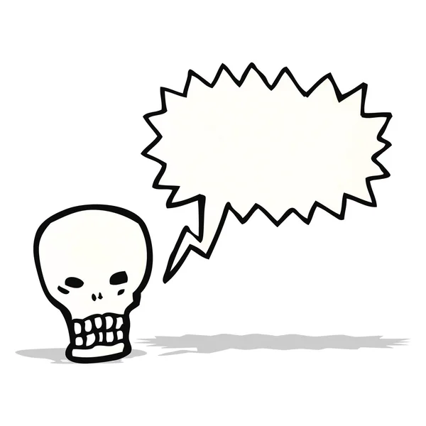Krijsende schedel met toespraak bubble cartoon — Stockvector