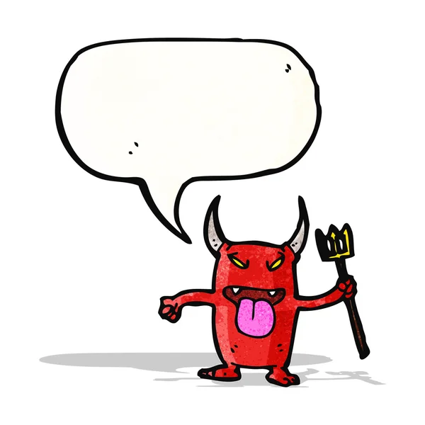Petit diable avec bulle de parole — Image vectorielle