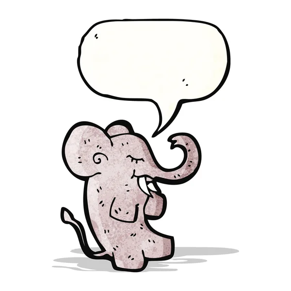 Elefante de dibujos animados con burbuja del habla — Vector de stock