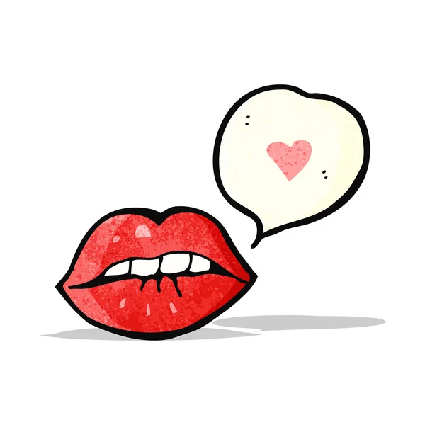 Sexy red lips with speech bubble — Stock Vector